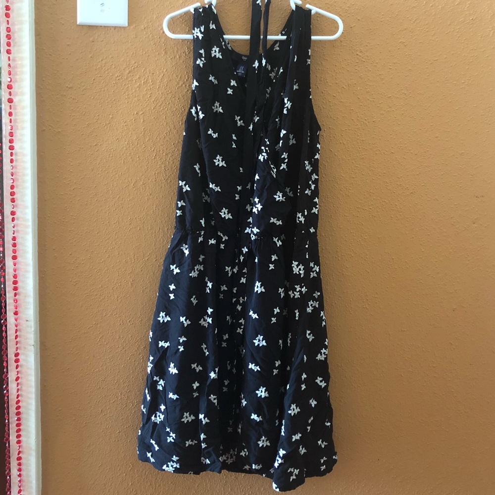 Faux wrap black dress